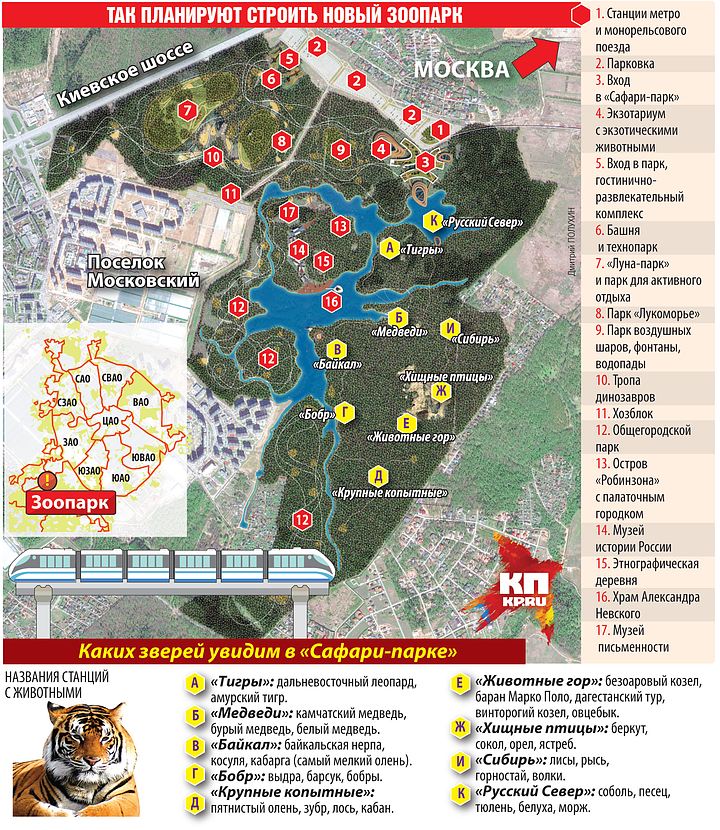 Для филиала зоопарка в Новой Москвы придумана оригинальная концепция «Сафари-парка»