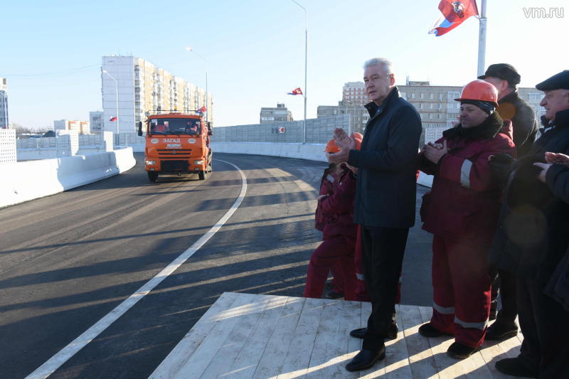 Мэр столицы открыл движение по новому путепроводу в Щербинке