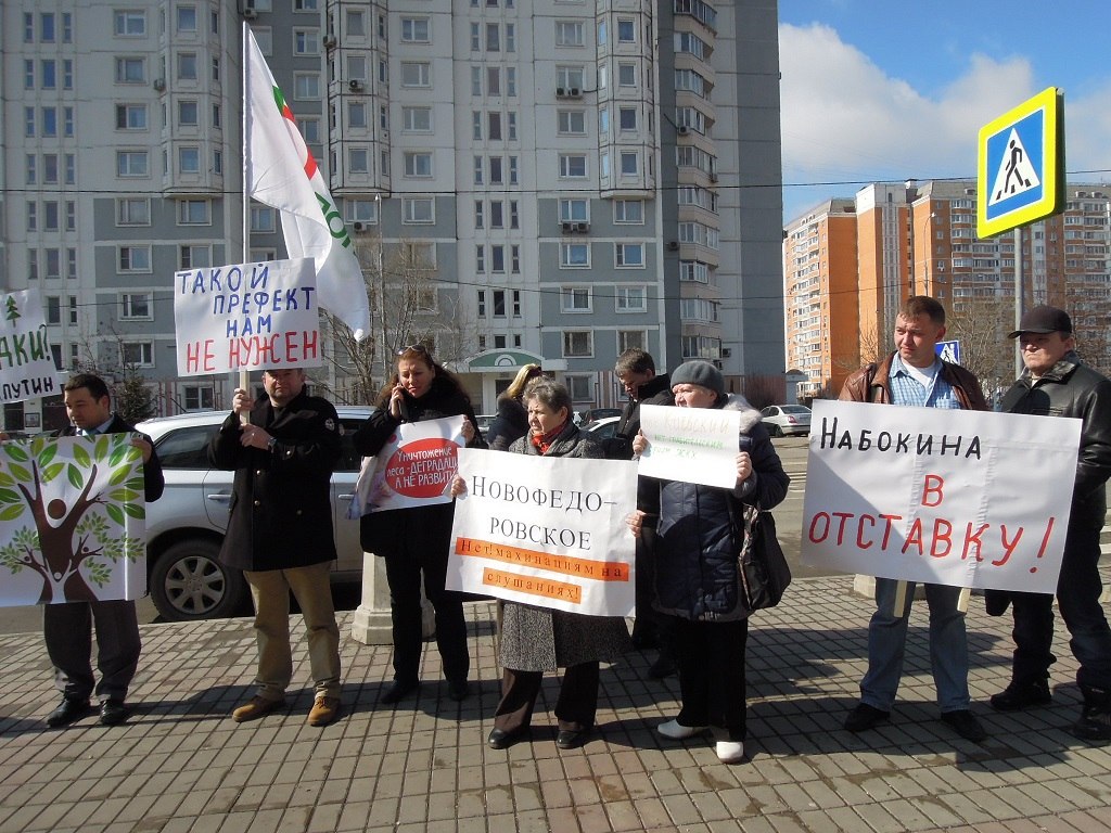 Участники пикета в Новой Москве потребовали отставки префекта ТиНАО