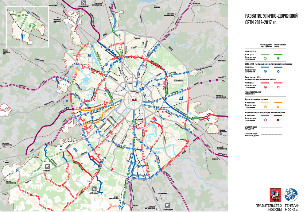 Стройкомплекс города представил карту дорожного строительства Новой Москвы